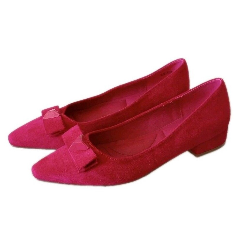 CL Laundry Womens Shoes Size 9 Hot Pink Magenta Low Heel Faux Suede 80s Retro